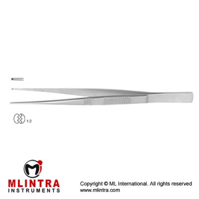 Dissecting Forceps 1 x 2 Teeth Stainless Steel, 15.5 cm - 6" Tip Size 1.0 mm
